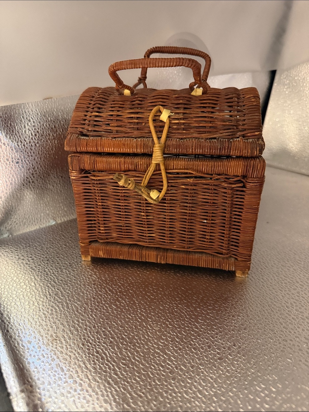 Vintage small wicker basket